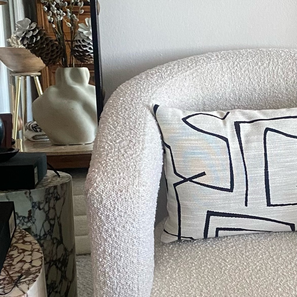 Modern Black and White Throw Pillow